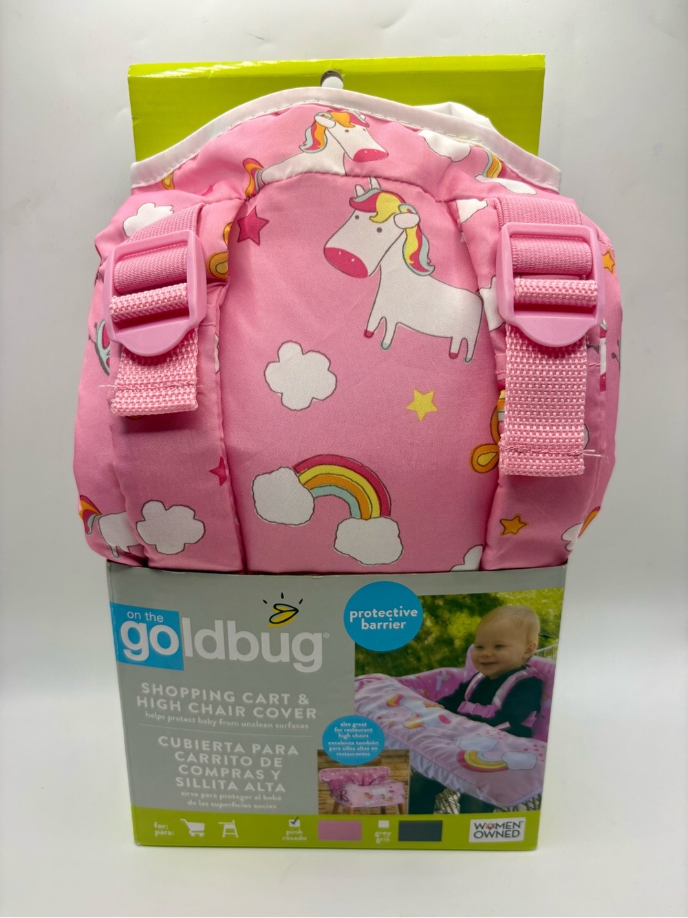 Pink Unicorn Shopping Cart & High Chair Cover